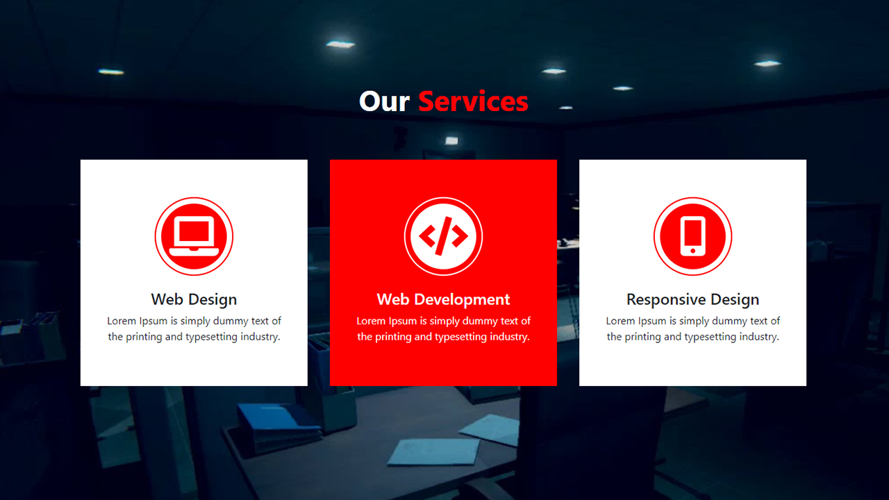 Create a Responsive Services Section Design Using HTML, CSS & Bootstrap
