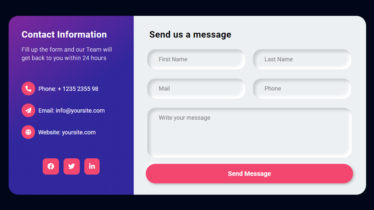 How to Create a Responsive Contact Form Design Using HTML & CSS