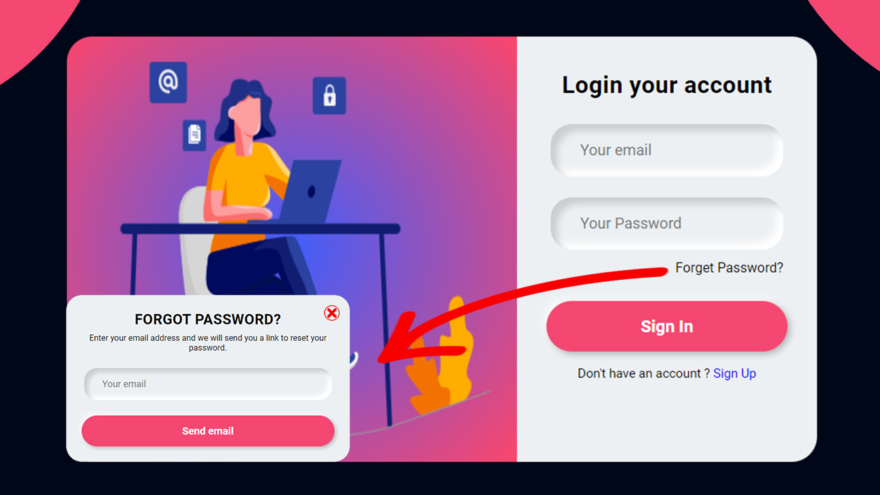 How to Create a Responsive Login Form Design Using HTML, CSS & JavaScript